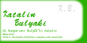 katalin bulyaki business card